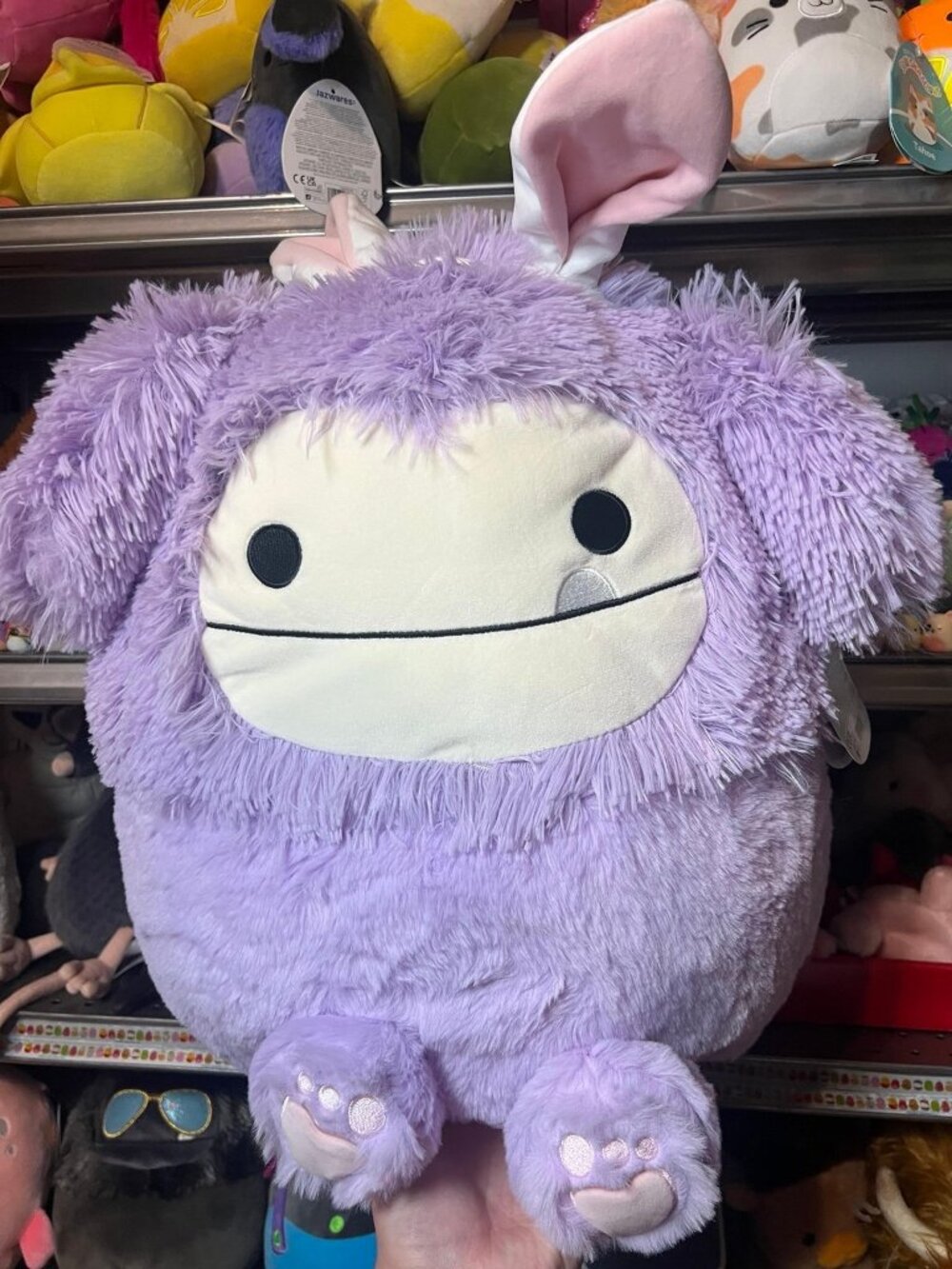 Squishmallows FuzzAMallow 16 inch Dilka the Lavender Bigfoot With Bunny 16β